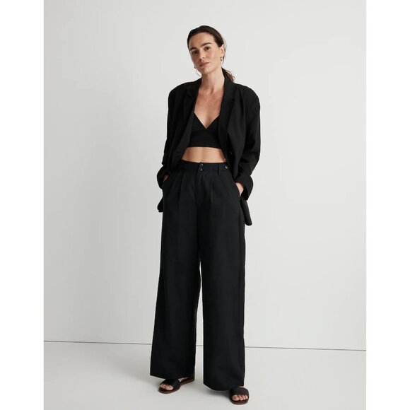 NWT Madewell Womens Plus Size XXL Black The Relaxed Blazer in Softdrape NEW - Picture 2 of 5